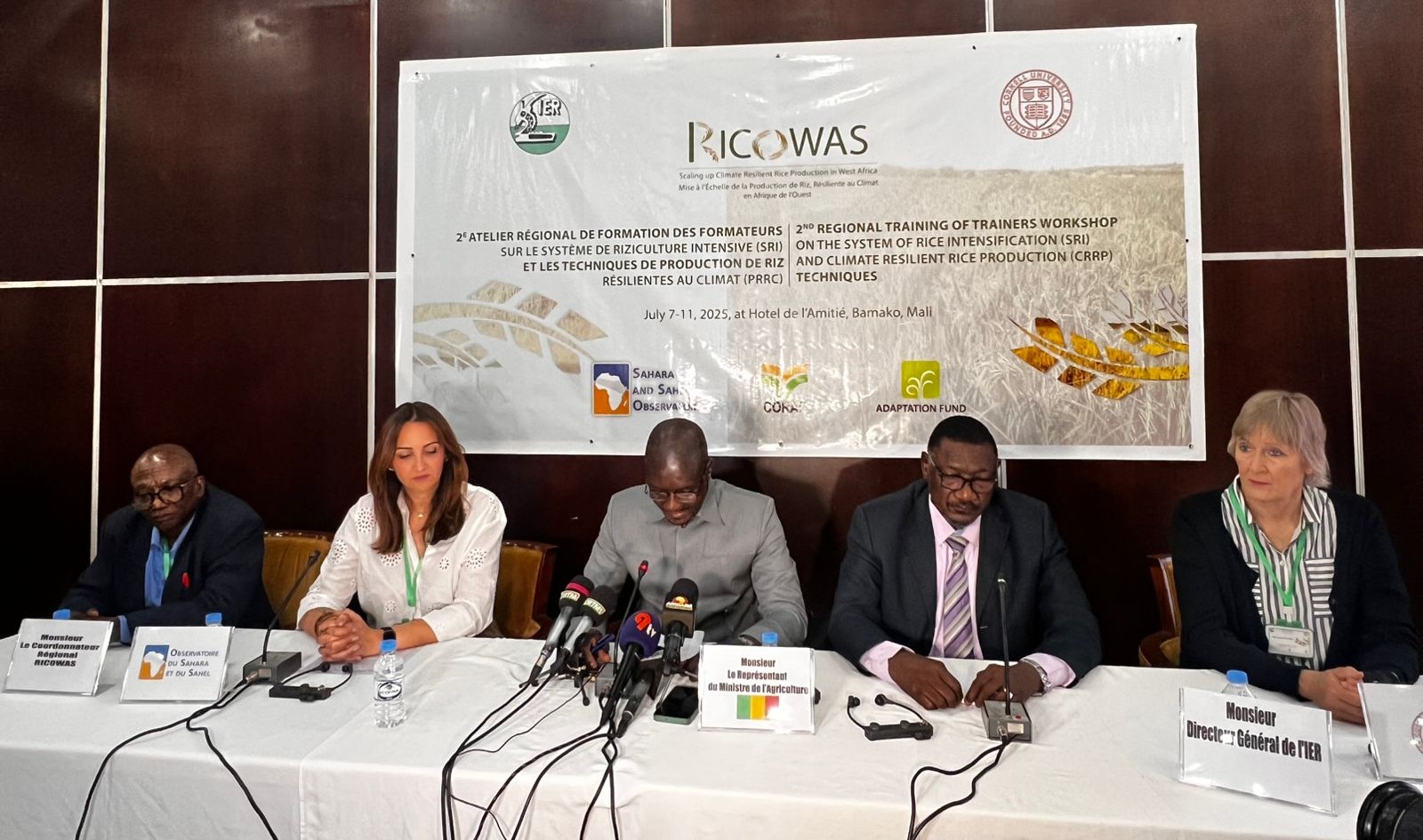  Deuxième atelier régional de formation des formateurs sur la riziculture résiliente au climat, du 7 au 11 juillet 2025, Bamako, Mali